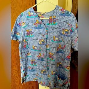 Button down scrub top